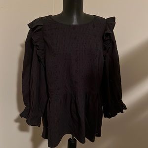 Universal Thread black eyelet boho tunic large